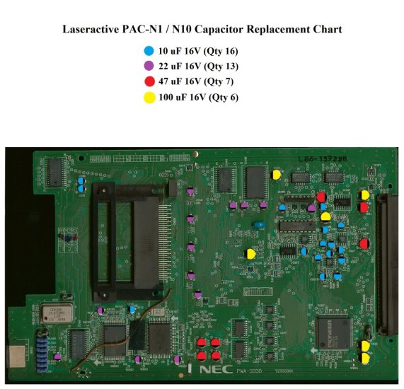 LaserActive Pc-Engine PAC N1 / N10 Capacitor Replacement set - Click Image to Close
