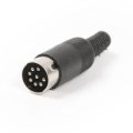 8 Pin DIN Plug Male Connector with black Plastic - 5pcs