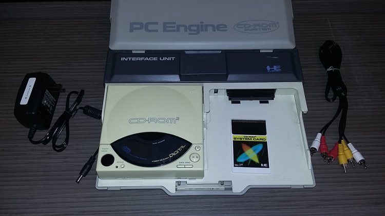 Pc-Engine CD Rom2 +Interface unit + system card 1.0 or 2.0 - Click Image to Close