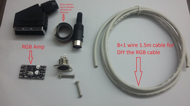 Pc-Engine interface unit RGB Amp PCB THS7314 + Accessories Kit - Click Image to Close