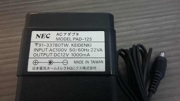 Original Pc-Engine Super CD Rom2 power supply adaptor PAD-125 - Click Image to Close