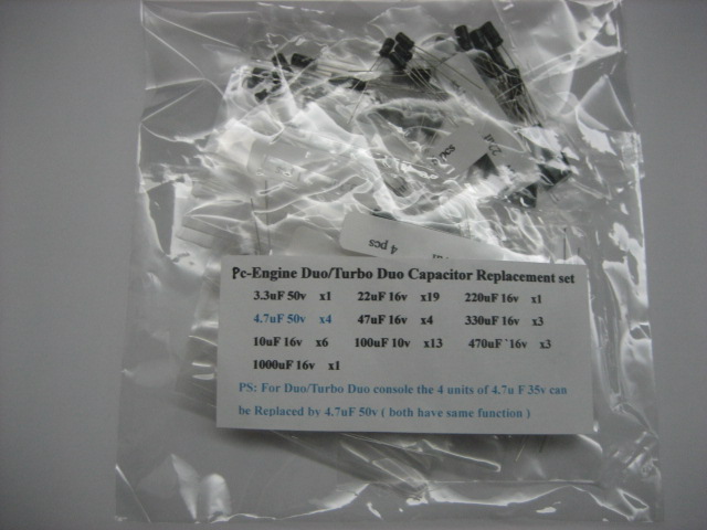 Pc-Engine Duo/Turbo Duo Capacitor Replacement set - Click Image to Close